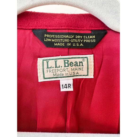 L.L. BEAN Women's Red Vintage Wool/Cashmere Blend Single Button Blazer Size 14R - Picture 4 of 10